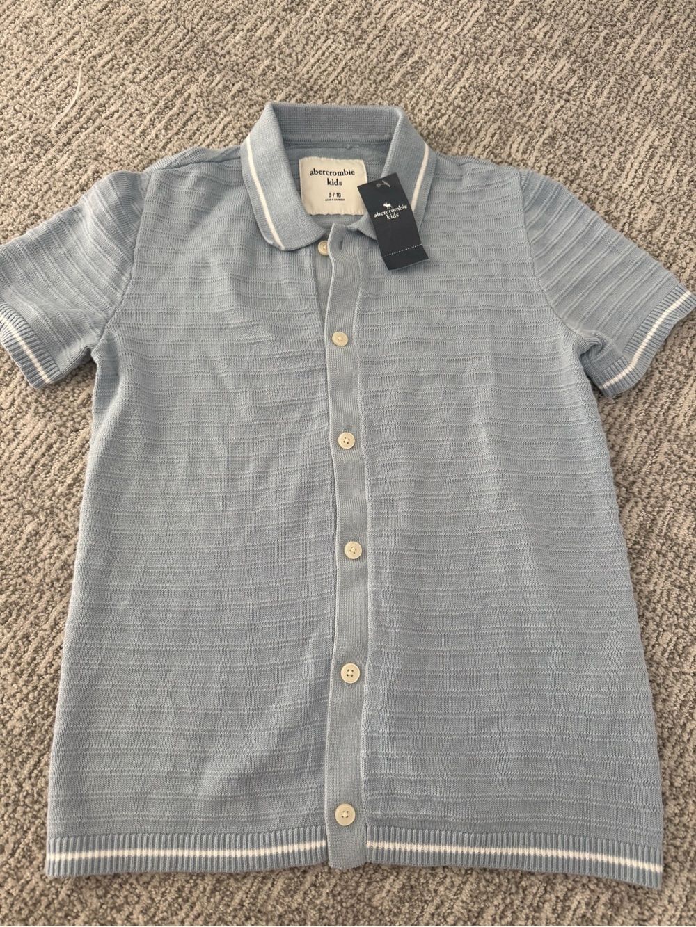 abercrombie kids Sky Blue Short-Sleeve Button Polo